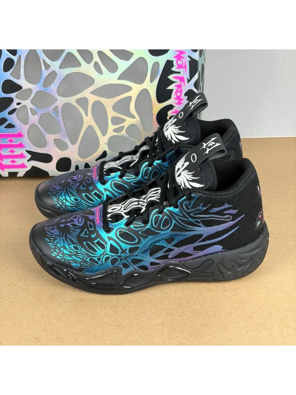 Puma LaMelo Ball MB.04 Reflections Jr Black Ravish Basketball Shoes Junior 6.5